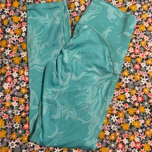 Gymshark Teal Marble Pattern Leggings